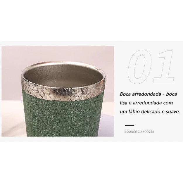 Copo Térmico com Tampa E Abridor 473ml Cerveja Café Inox Gelada Quente - HomeChic